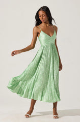 Lbruh Maeve Printed Pleated Midi Dress