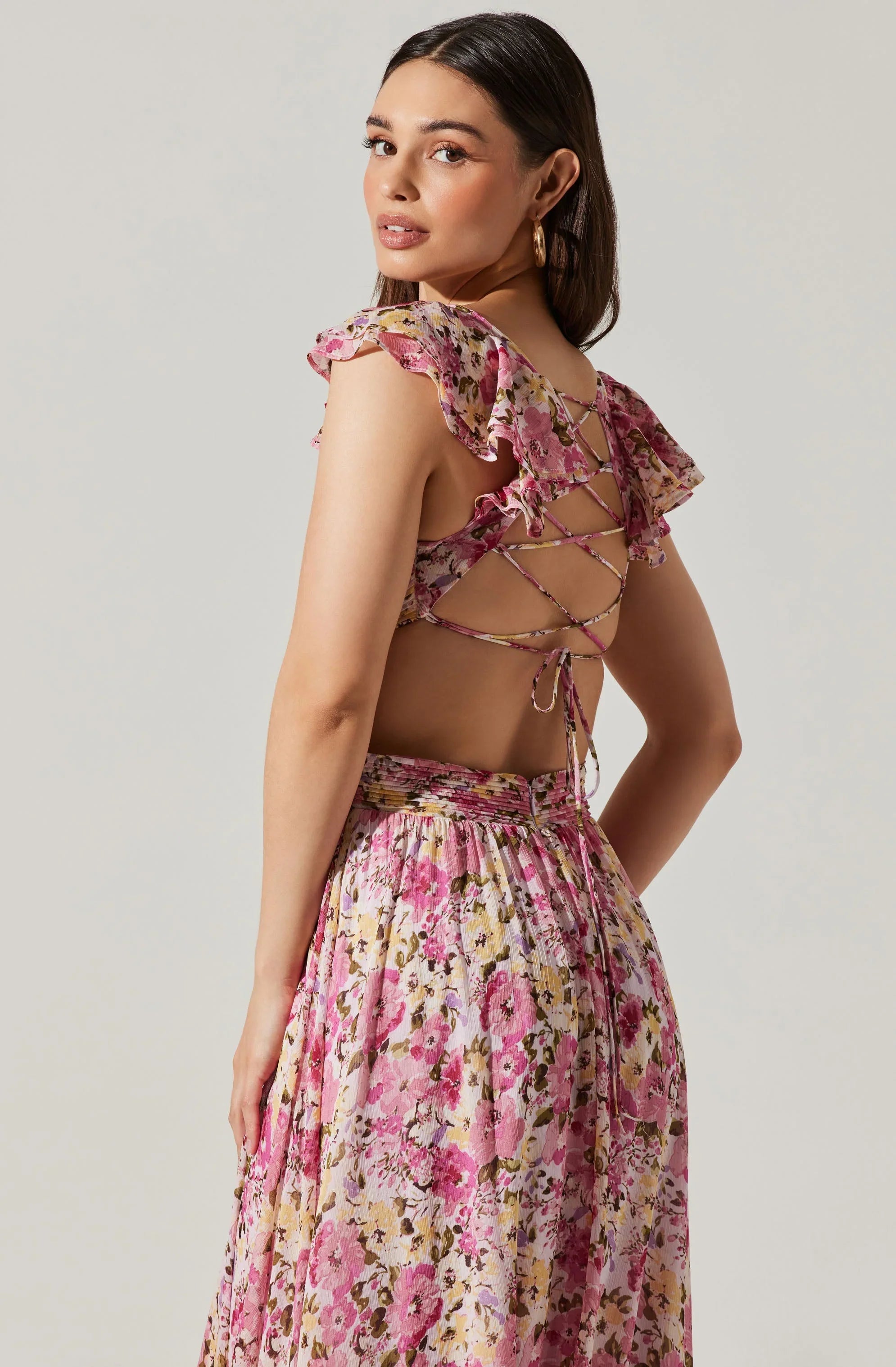 Lbruh Primrose Floral Strappy Back Maxi Dress