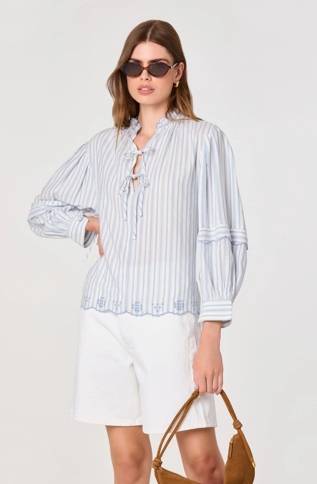 Inixyf Taliyah Striped Peasant Blouse