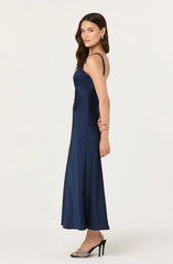 Lbruh Nevaeh Satin Lace Trim Midi Dress