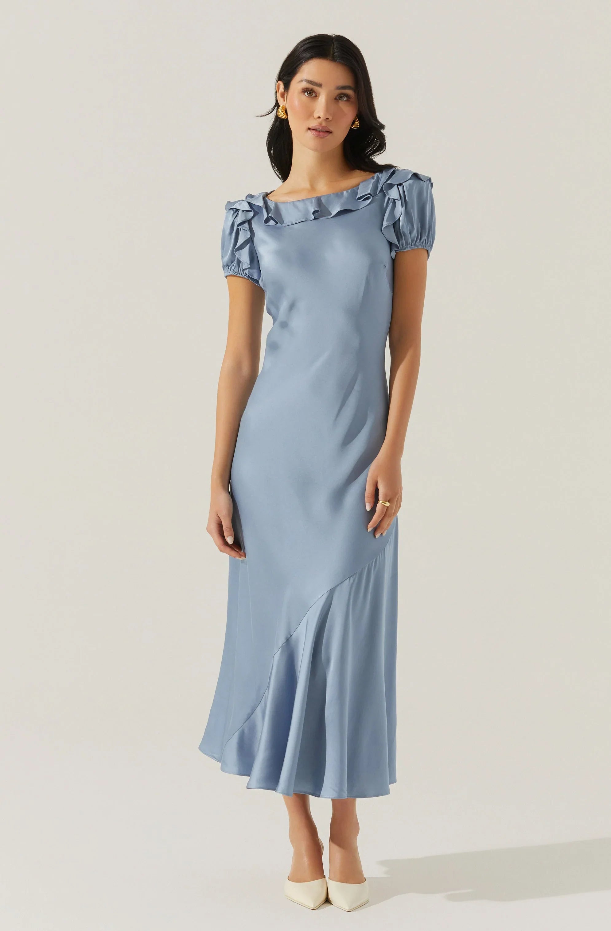 Lbruh Auden Satin Ruffle Midi dress