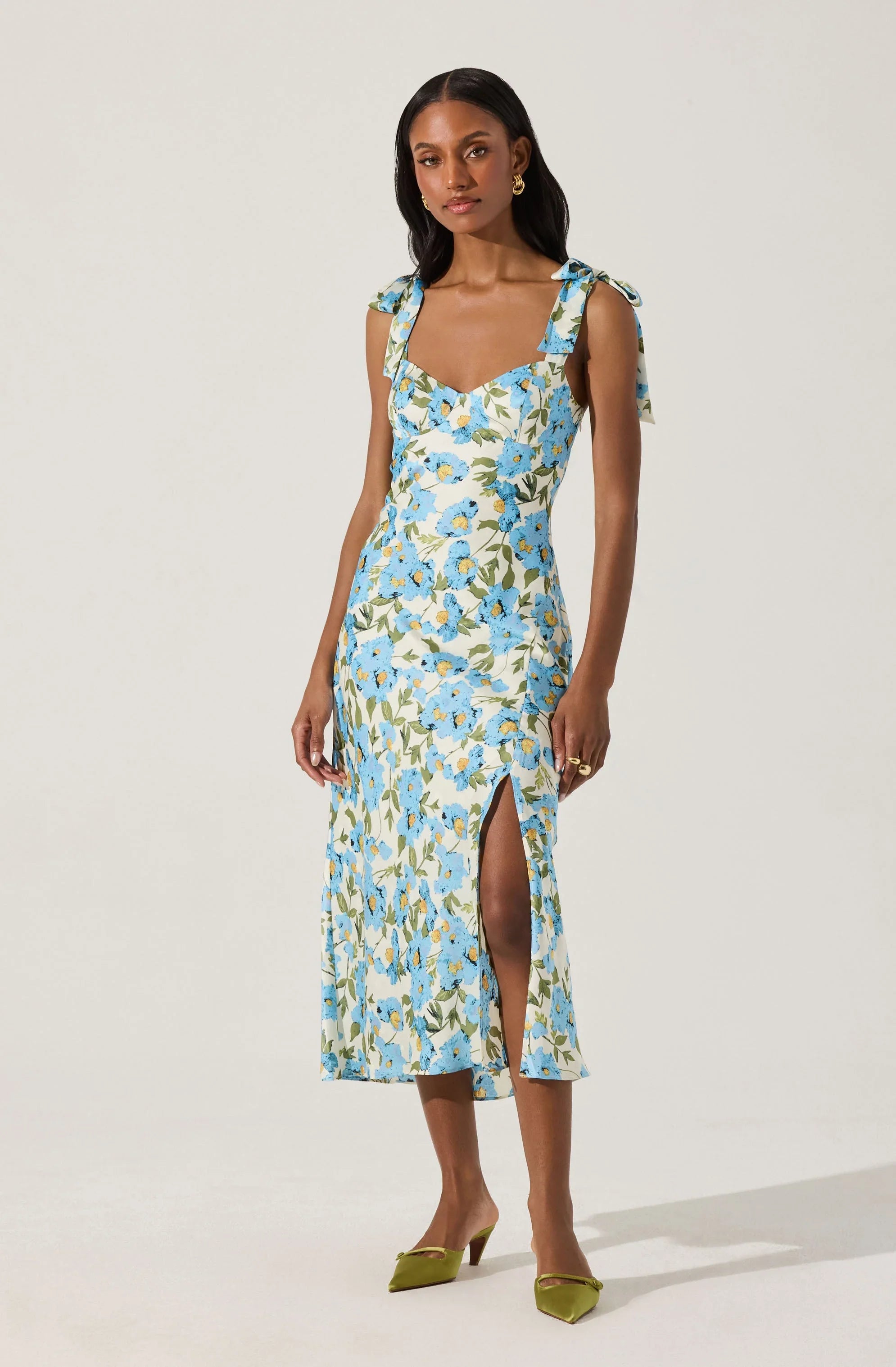 Lbruh Sweetheart Bow Strap Midi Dress