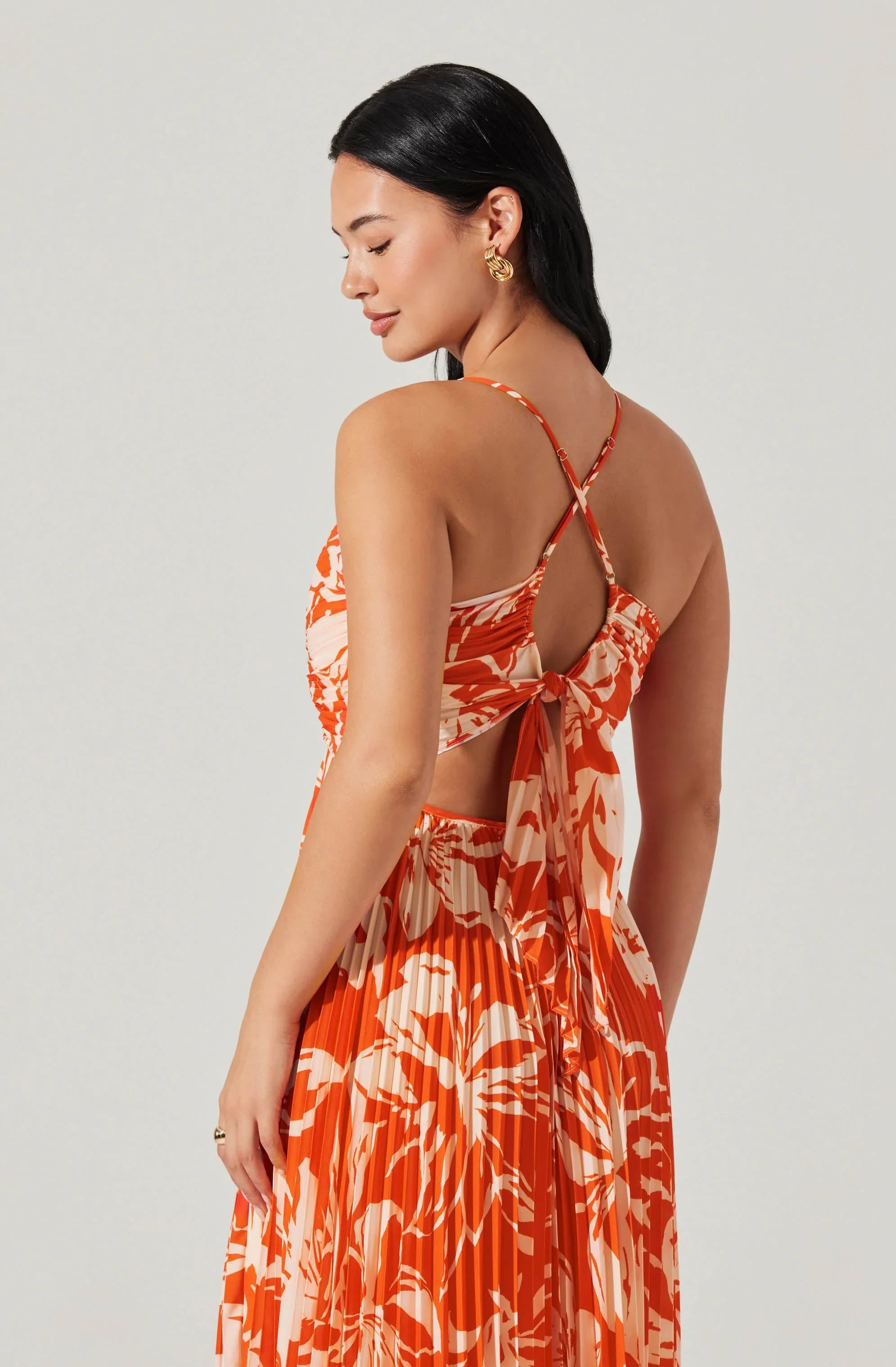 Inixyf Blythe Floral Plisse Midi Dress