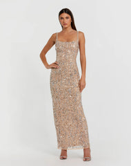 Embellished Scoop Neck Gown
