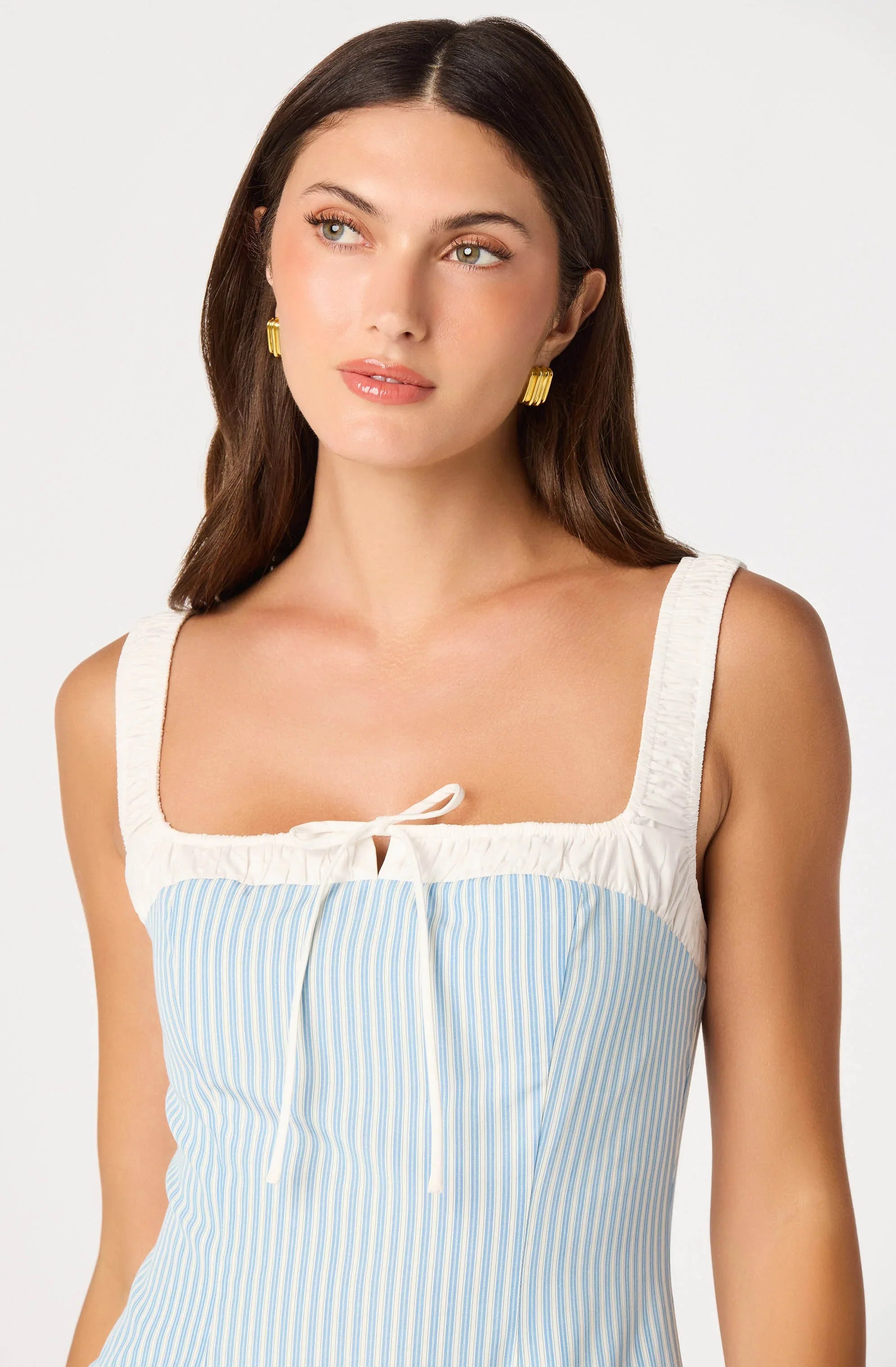 Inixyf Hazel Striped Drop-Waist Midi Dress