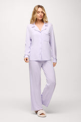 Long Sleeve Button-Up Pajama Shirt | Lilac
