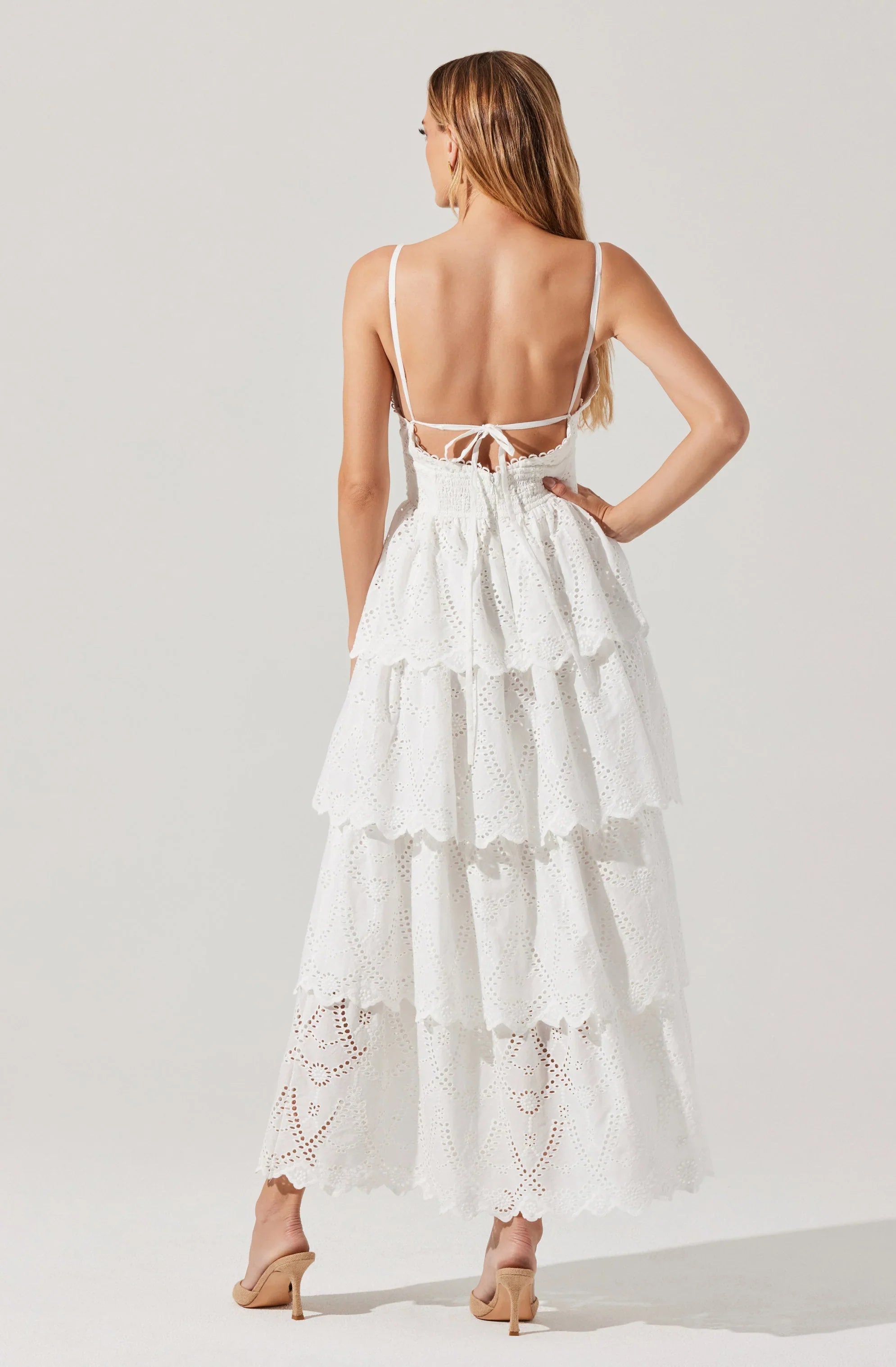 Lbruh Faeryn Eyelet Tiered Maxi Dress