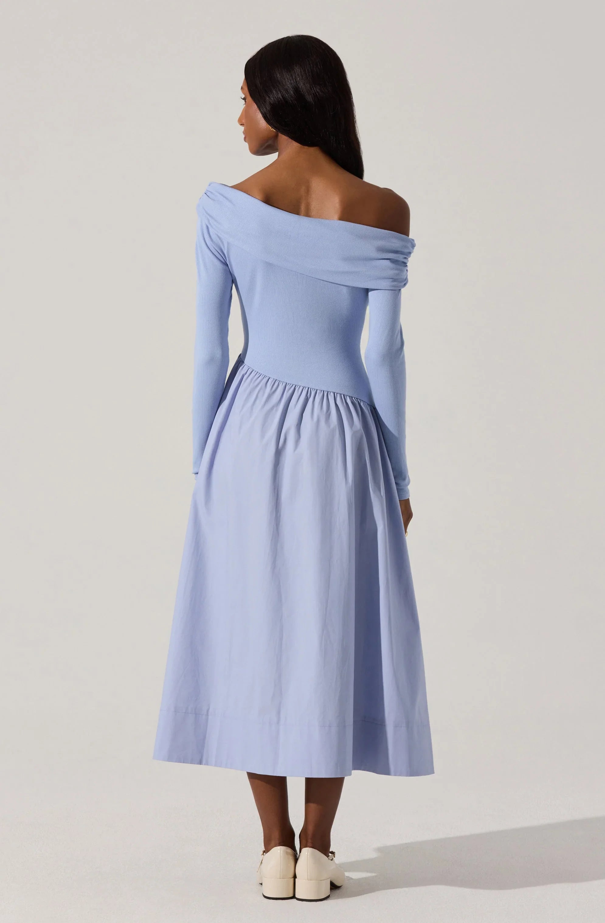 Lbruh Mixed Media Off Shoulder Dress