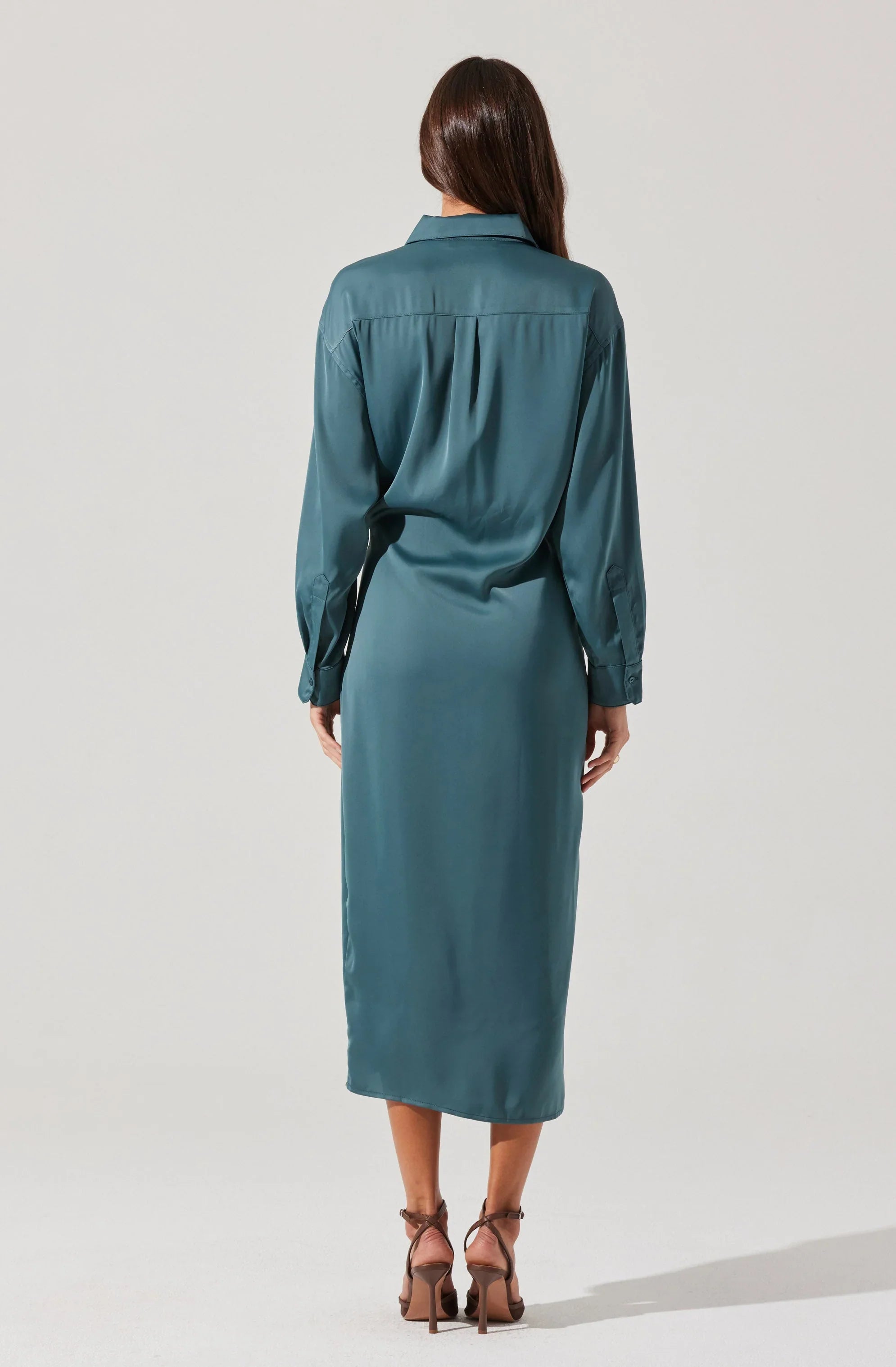Lbruh Ira Satin Wrap Shirt Dress