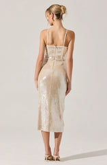 Lbruh Liese Sequin Bustier Midi Dress