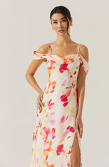 Lbruh Kitura Cold Shoulder Floral Maxi Dress
