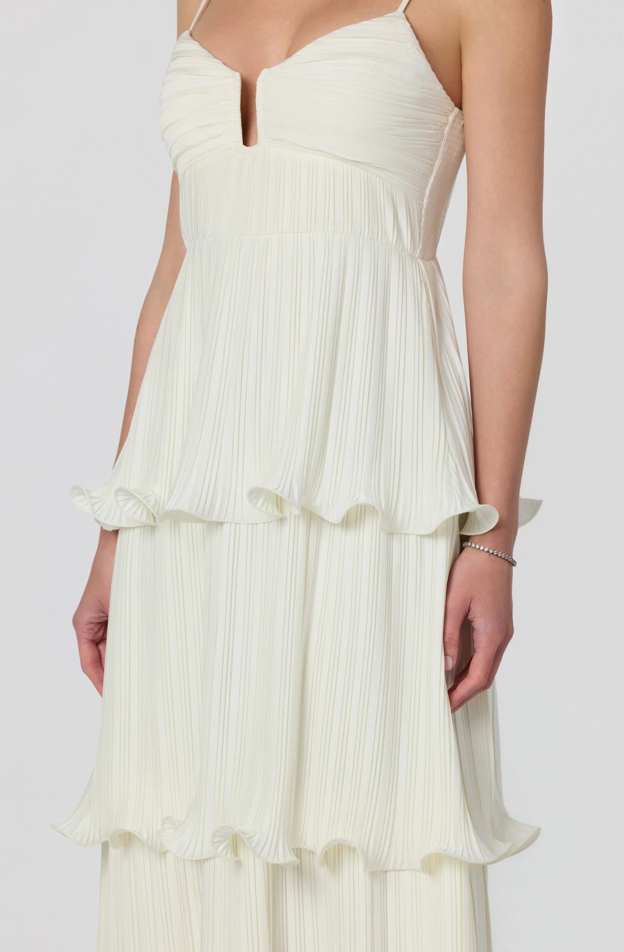 Inixyf Lupin Pleated Tiered Maxi Dress