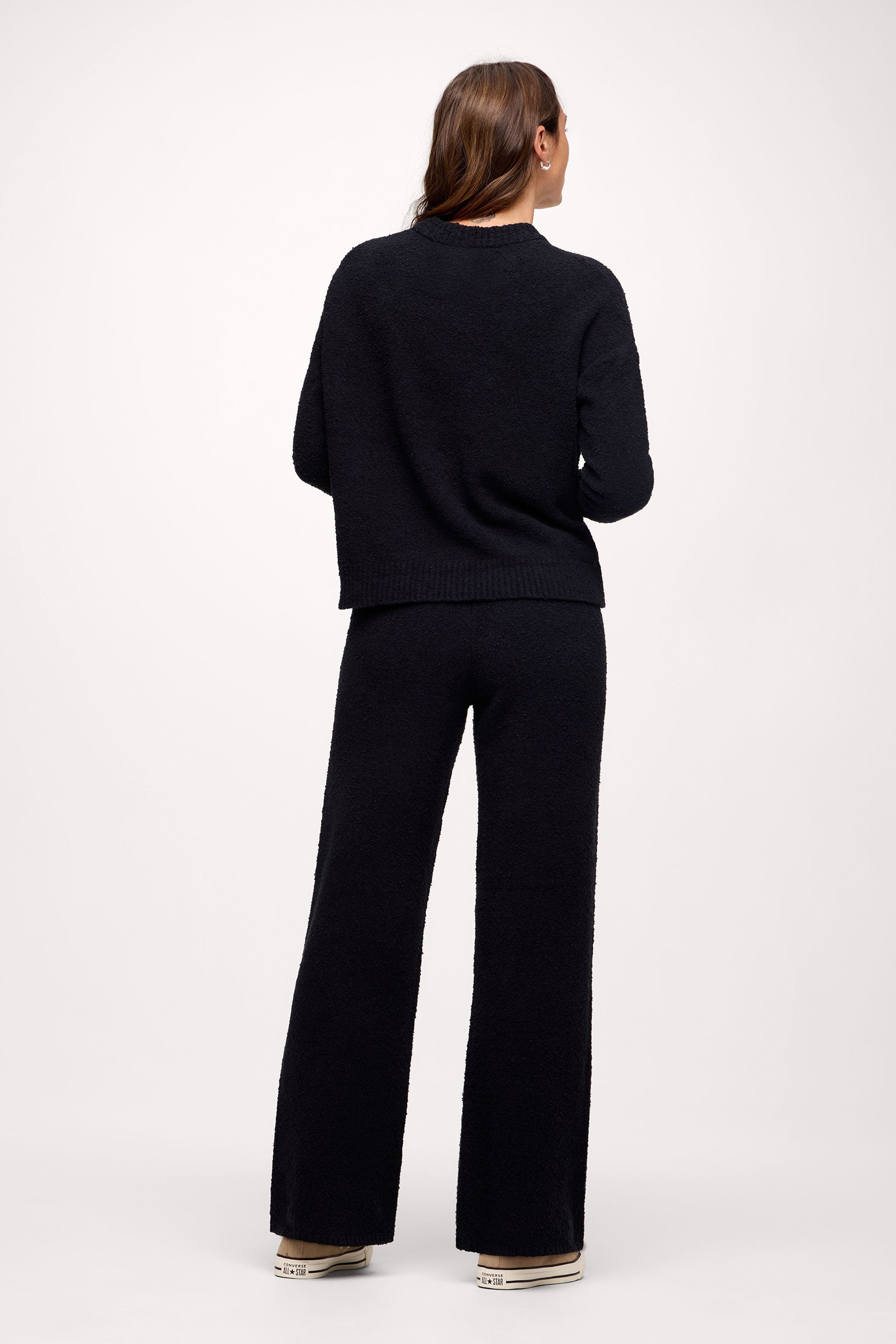 Boucle Crewneck Sweater | Black