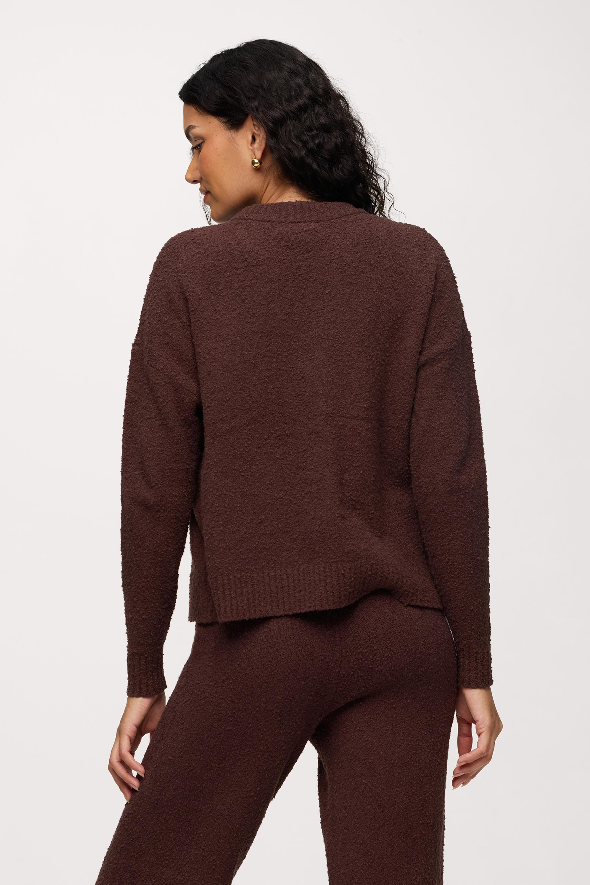 Boucle Crewneck Sweater | Espresso