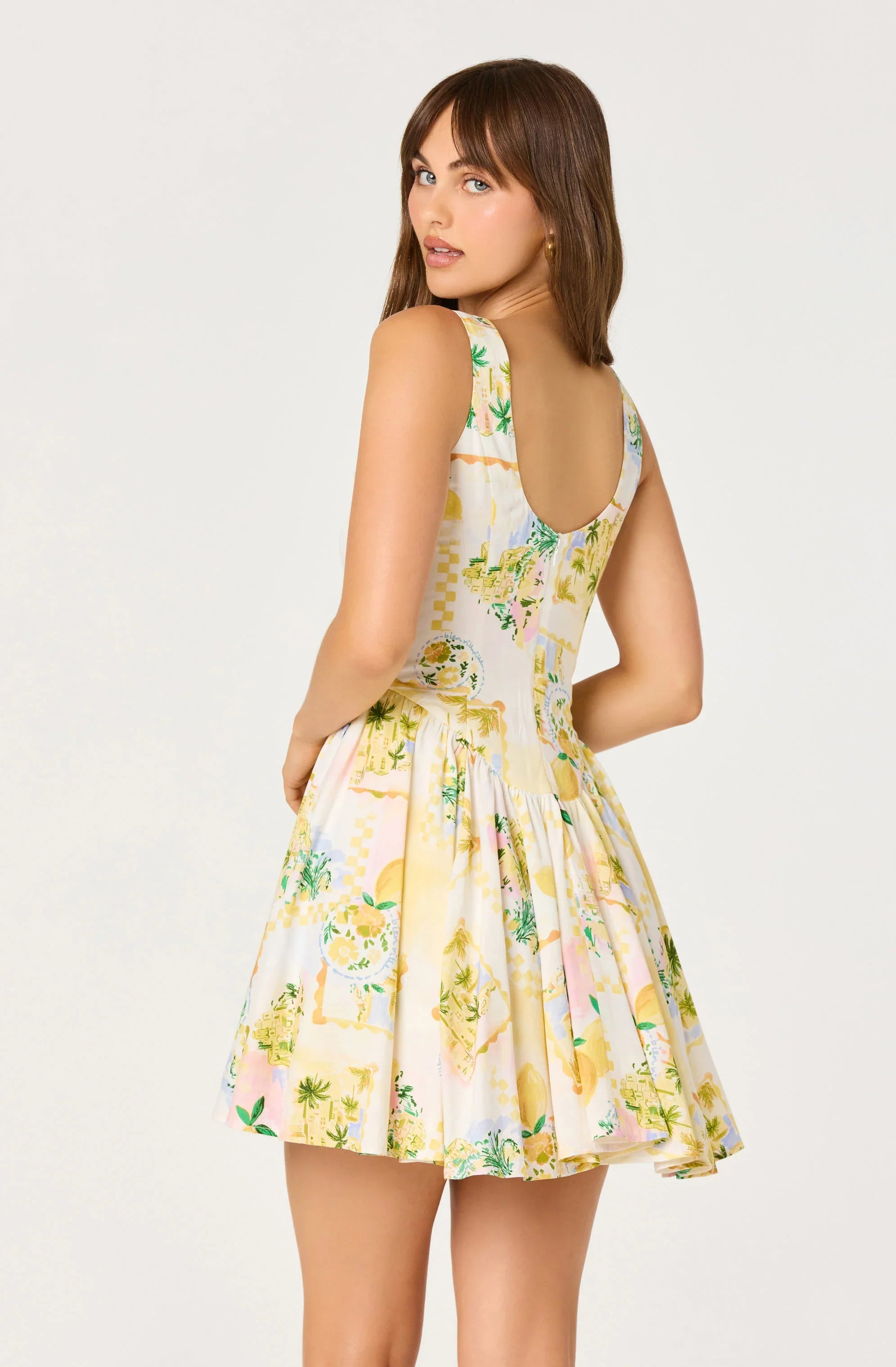 Inixyf Reina Paradise Print A-Line Mini Dress