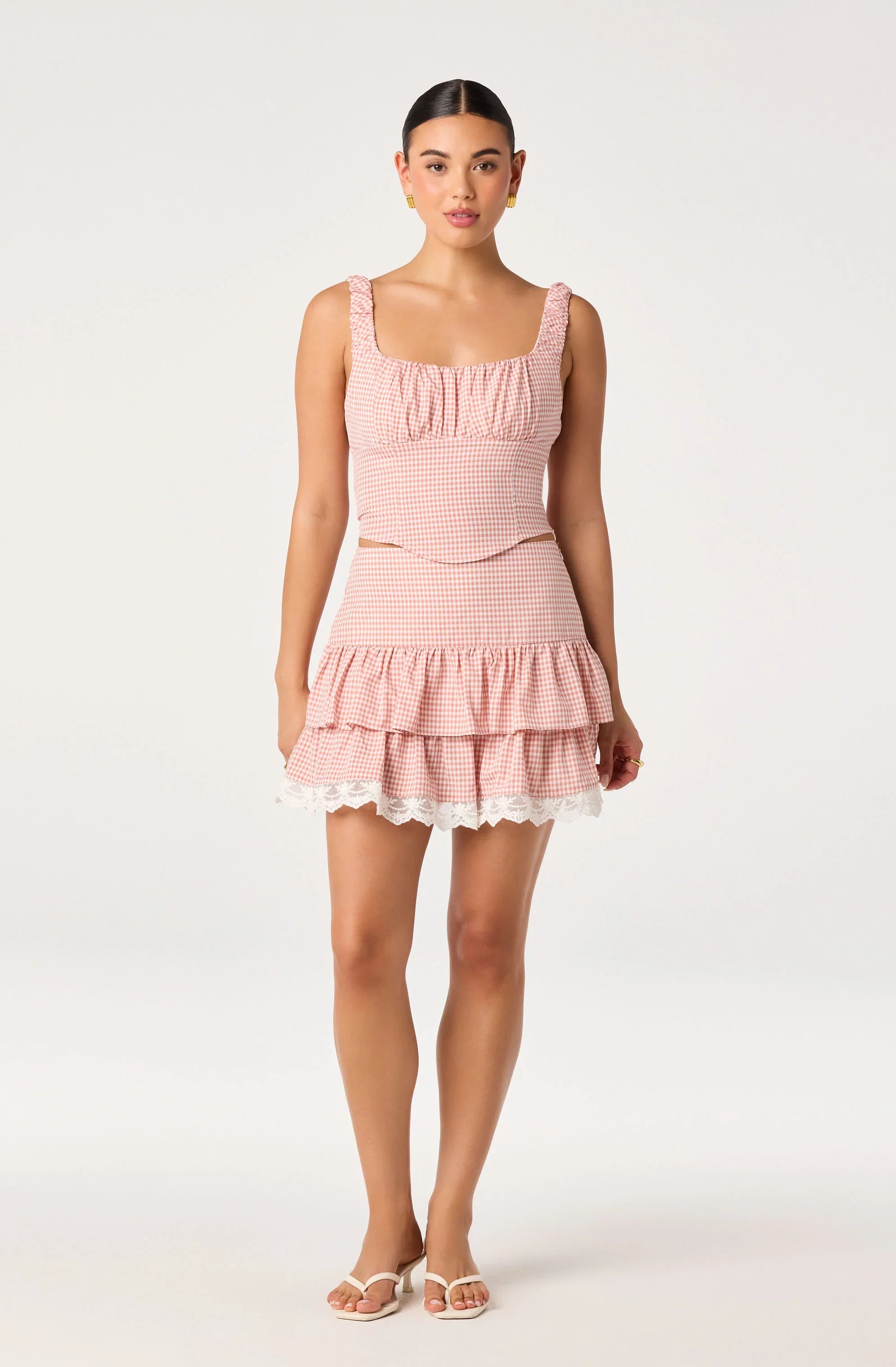 Inixyf Penny Gingham Bustier Crop Top