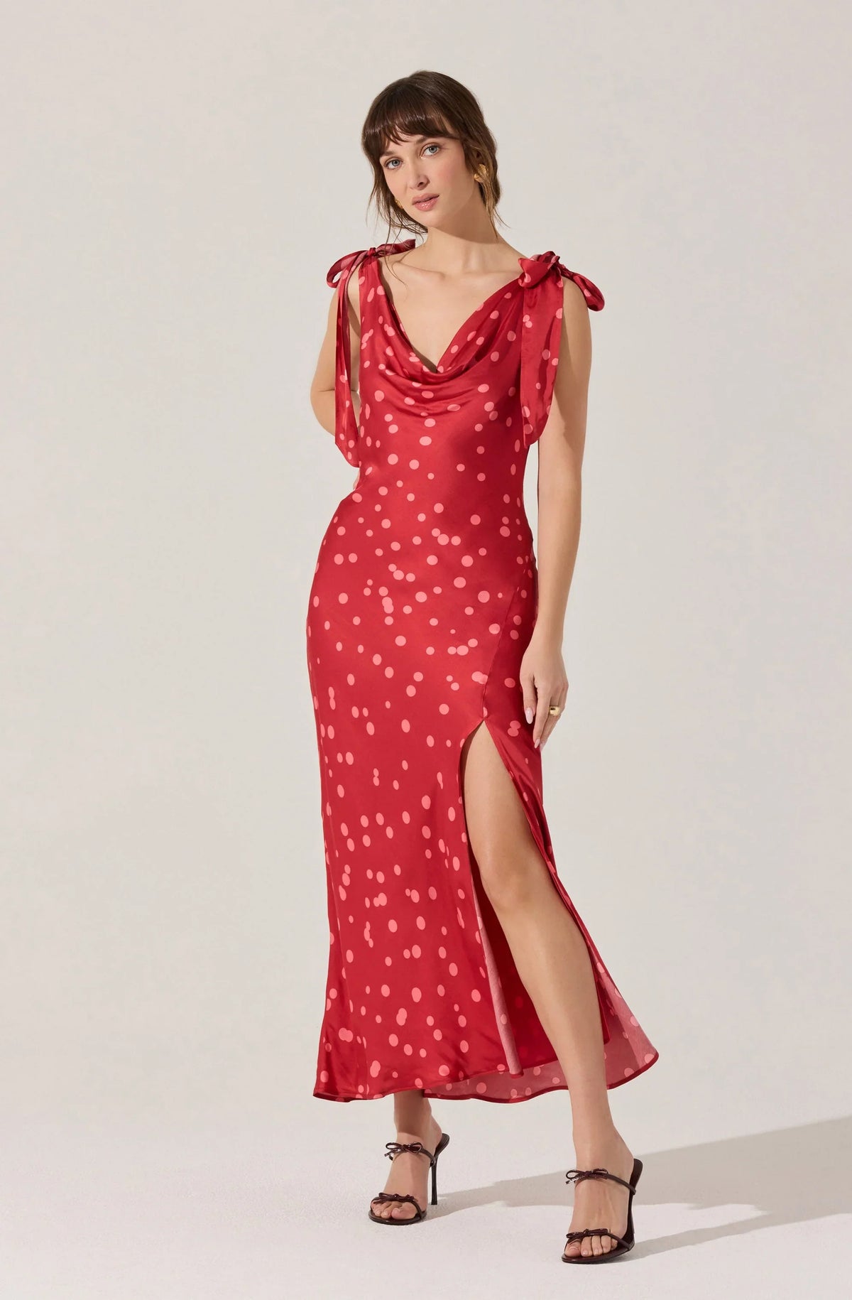 Lbruh Allexina Satin Cowl Neck Midi Dress