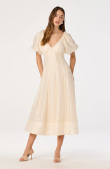 Inixyf Kathaleya Puff Sleeve Midi Dress