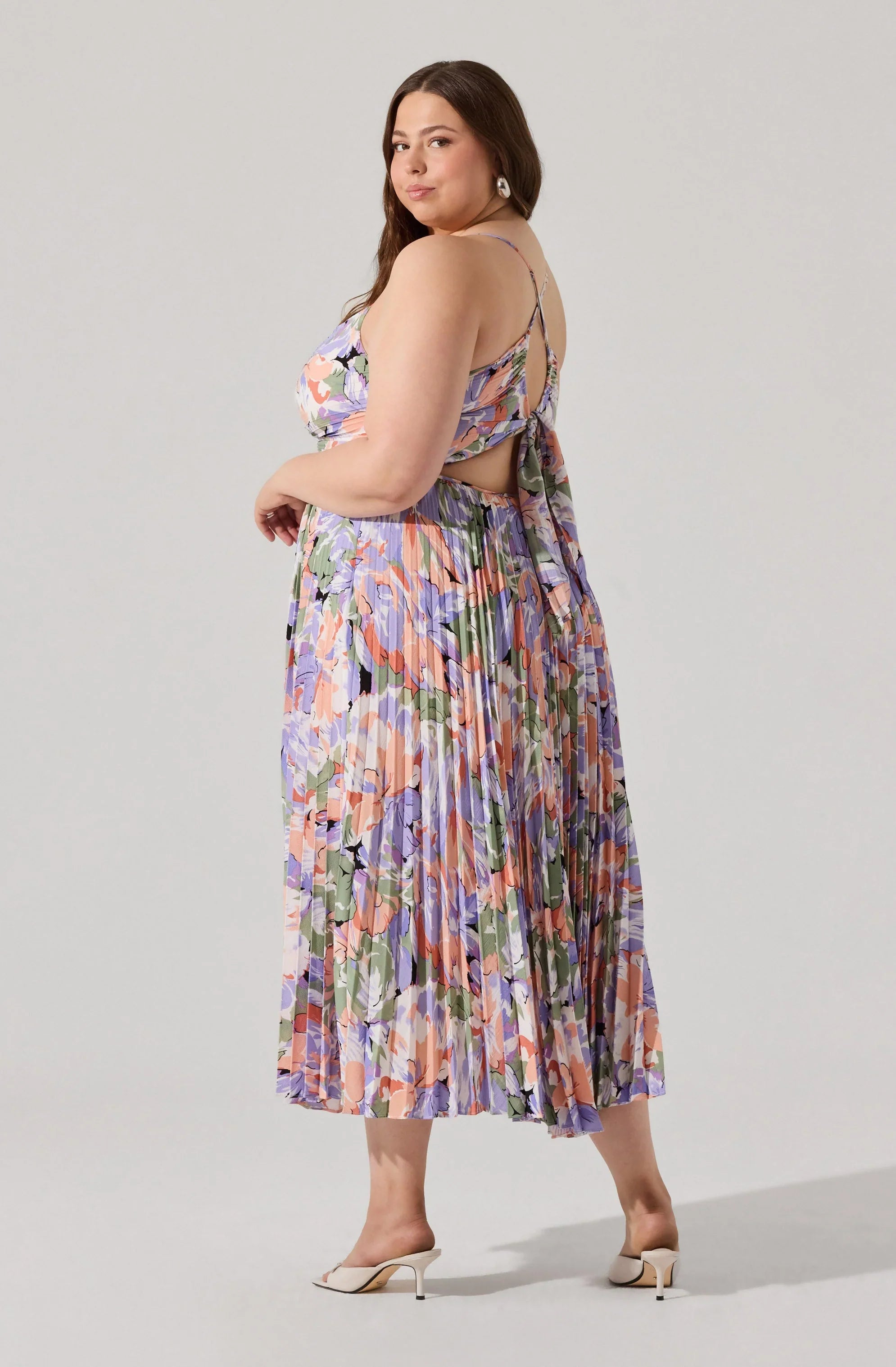Inixyf Blythe Floral Plisse Midi Dress