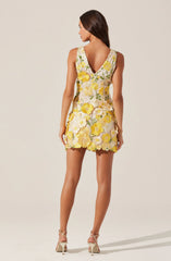 Lbruh Aisha Floral Appliqué Mini Dress