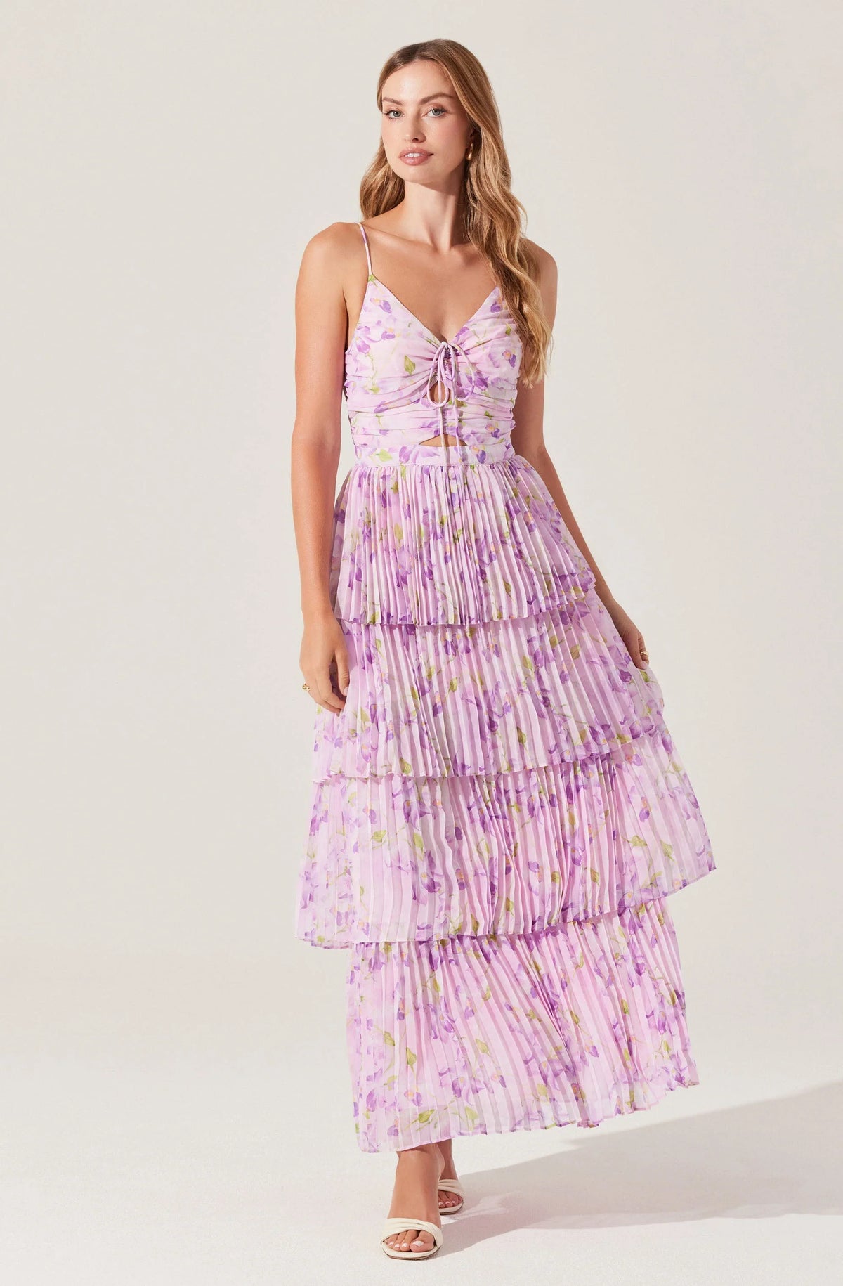 Lbruh Daytona Pleated Floral Maxi Dress