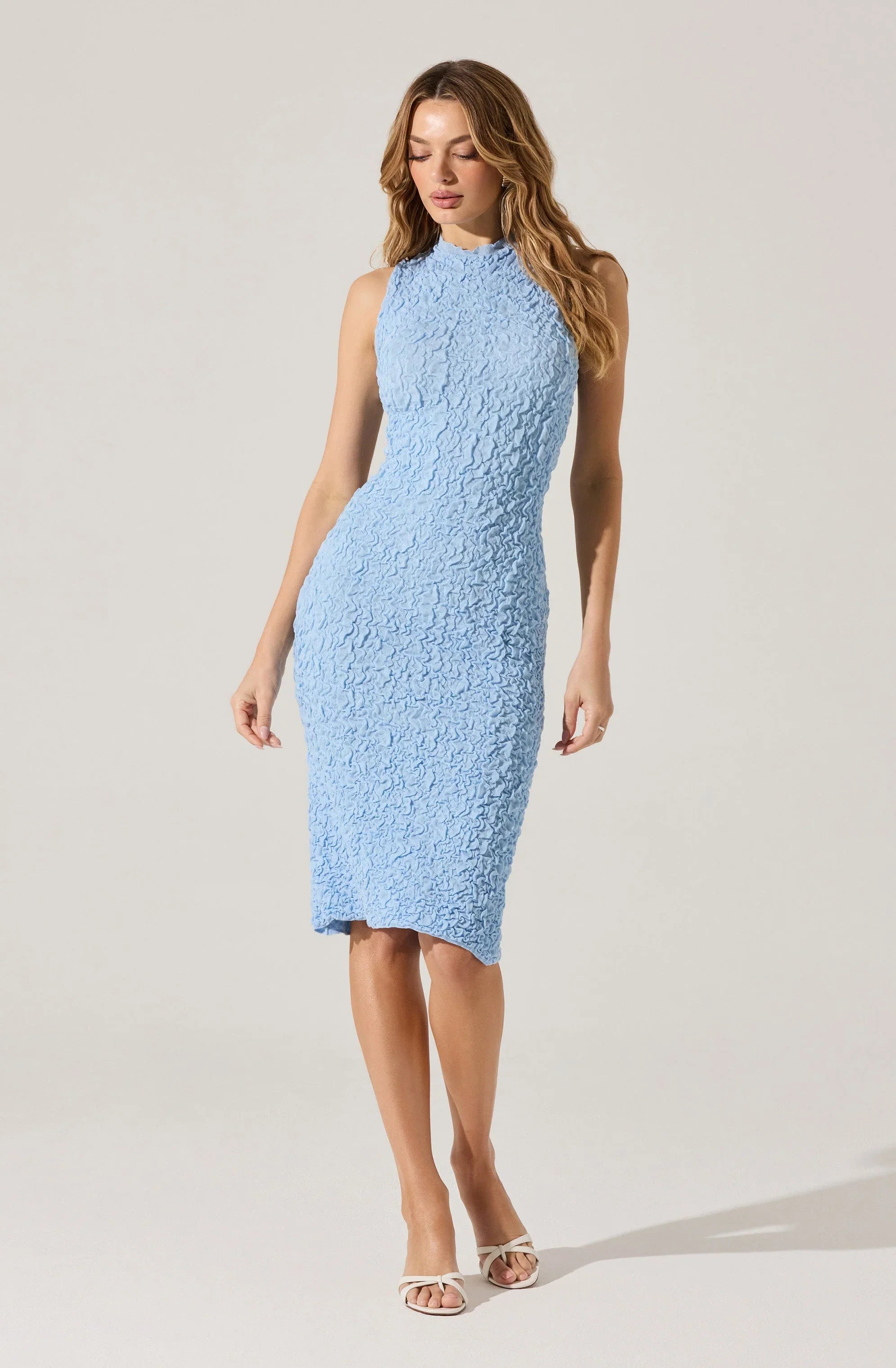 Lbruh Textured Bodycon Midi Dress