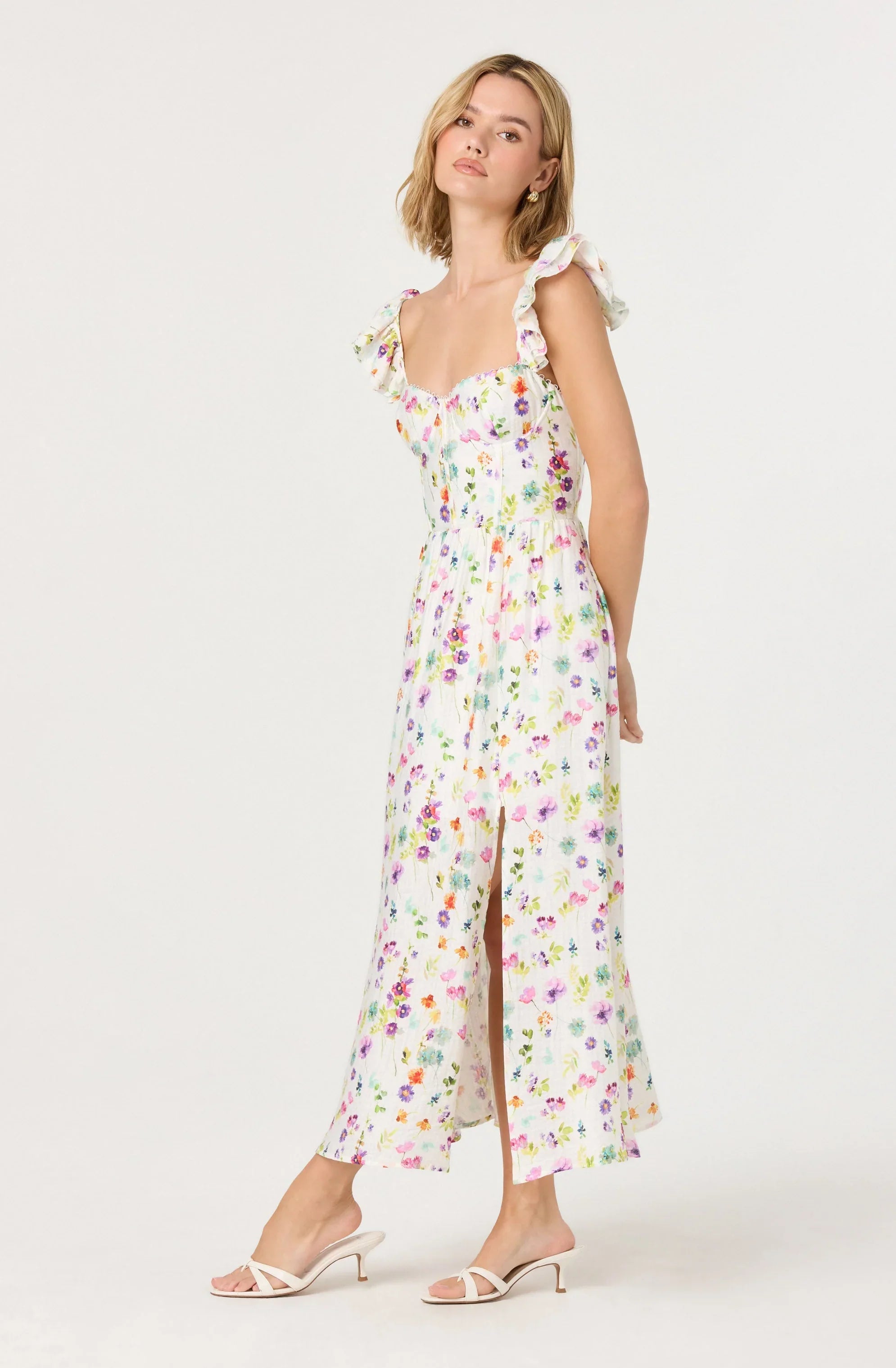 Lbruh Wedelia Floral Bustier Midi Dress