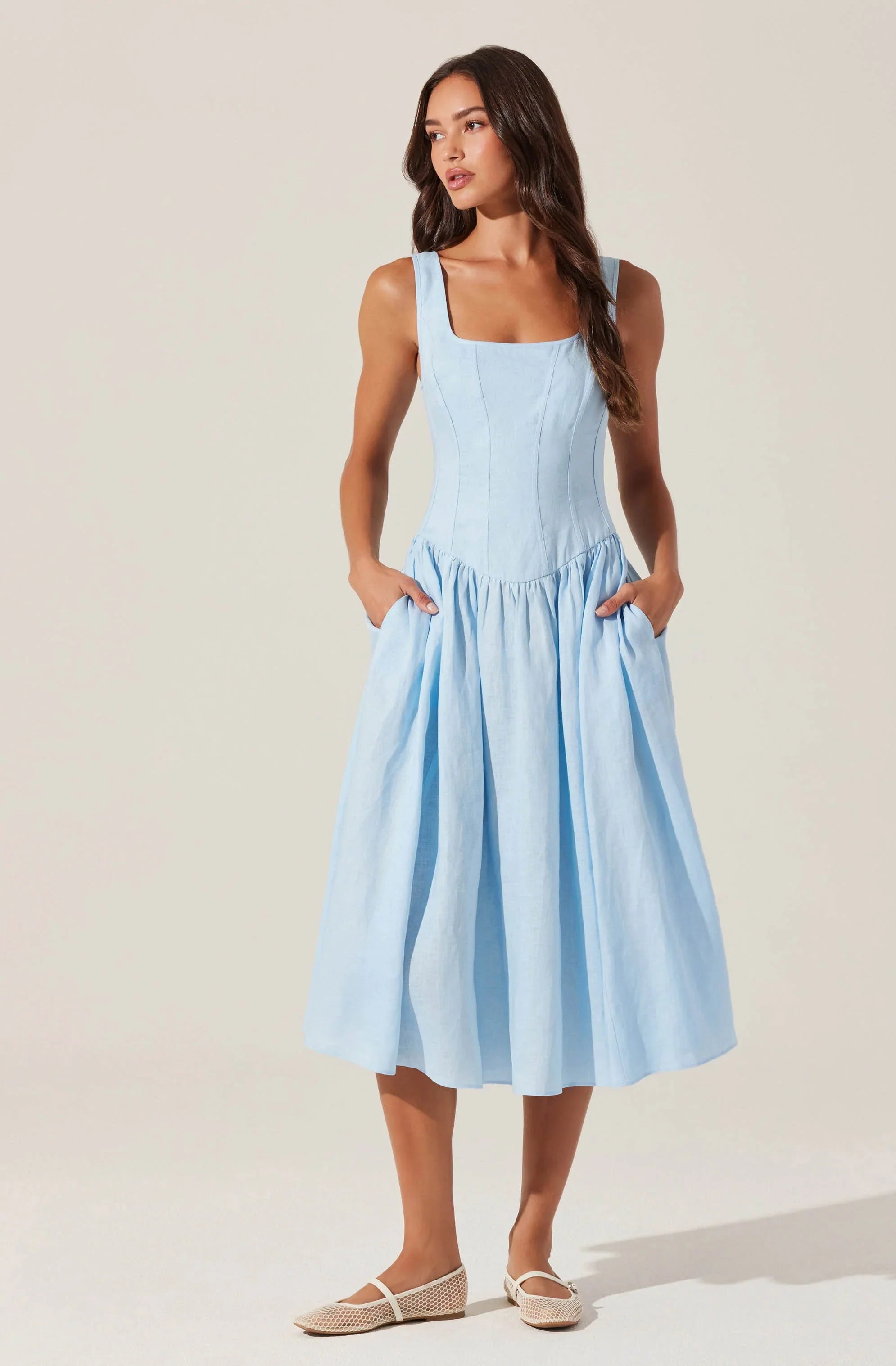 Lbruh Thierry Linen Midi Dress