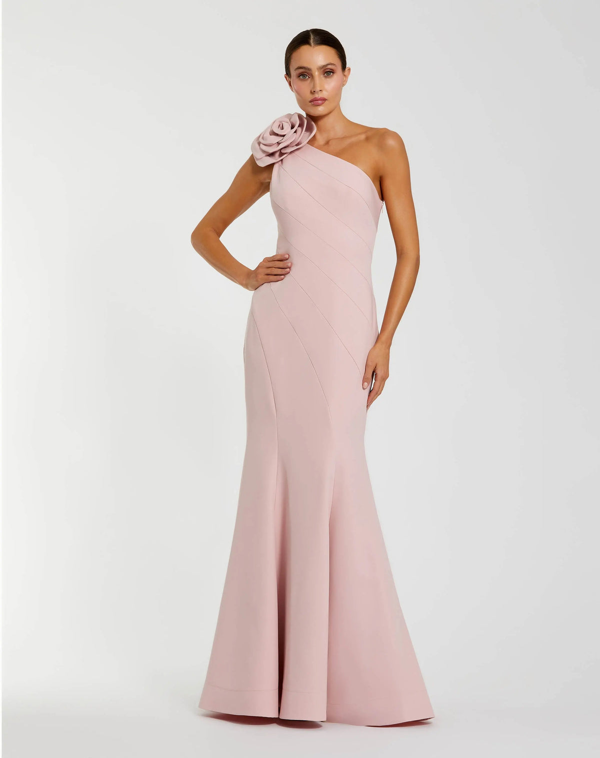 One Shoulder Mermaid Gown With 3D Flower