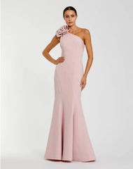 One Shoulder Mermaid Gown With 3D Flower