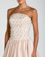 Light Pink Embellished Strapless Ball Gown