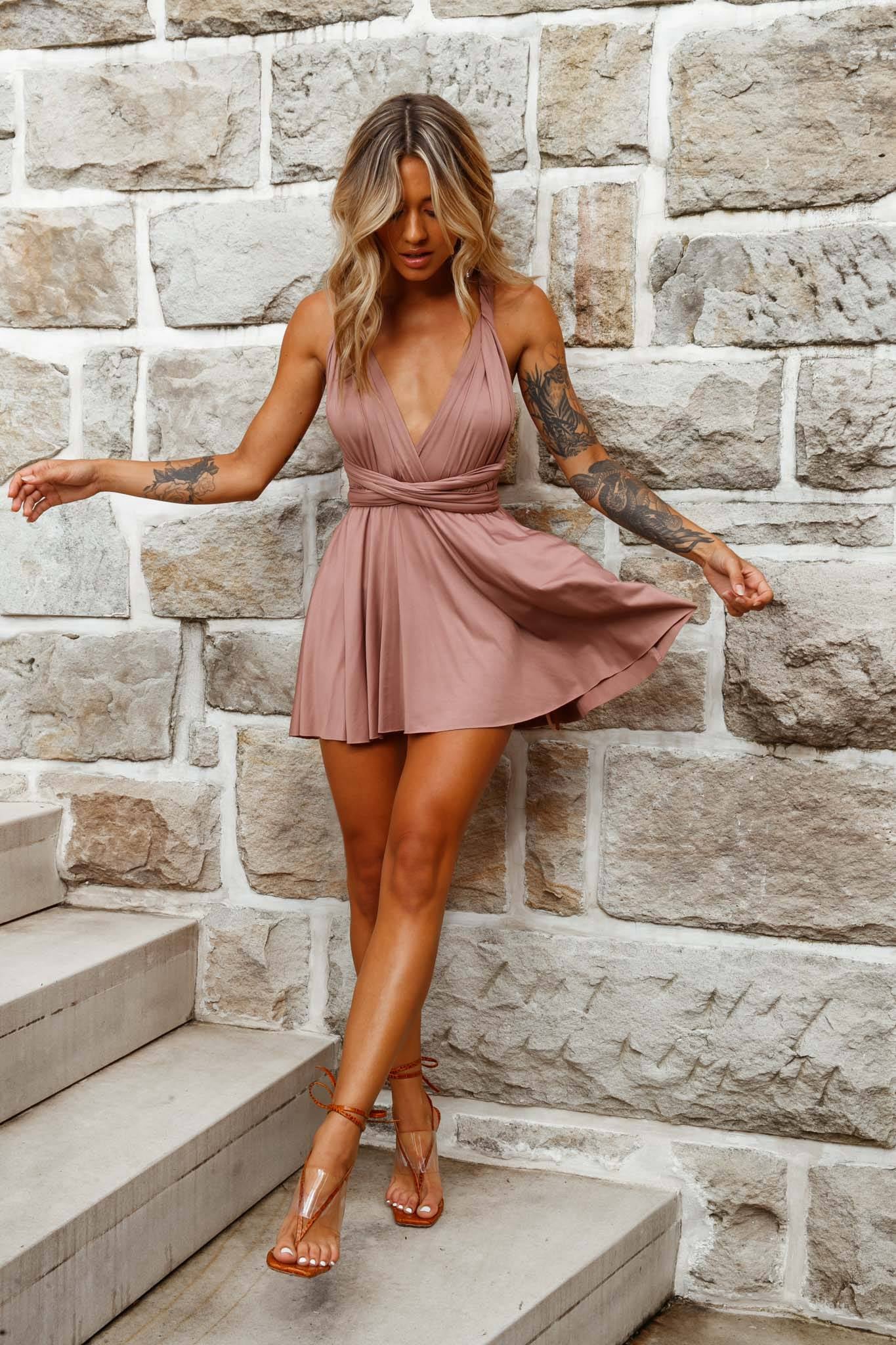Ariana Multiway Mini Dress Mocha Secondary image