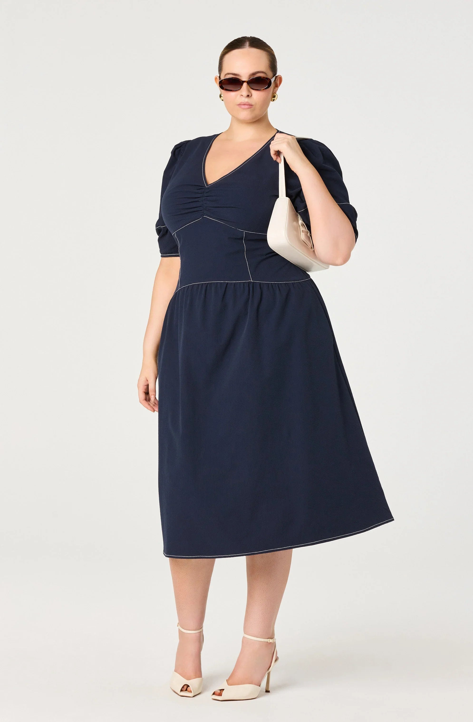 Lbruh Samarra Contrast Stitch Midi Dress
