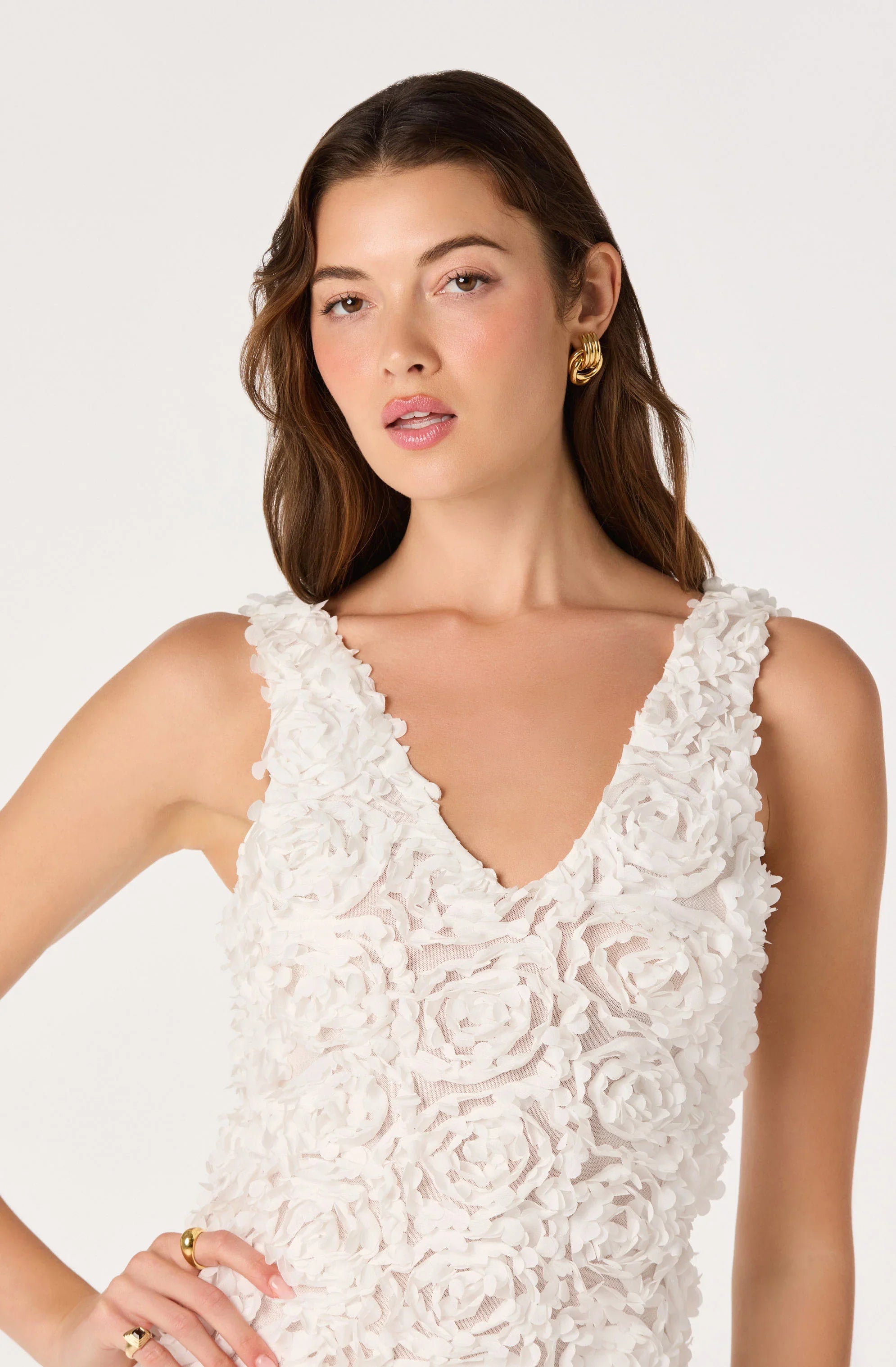 Inixyf Magali 3D Floral Applique Mini Dress