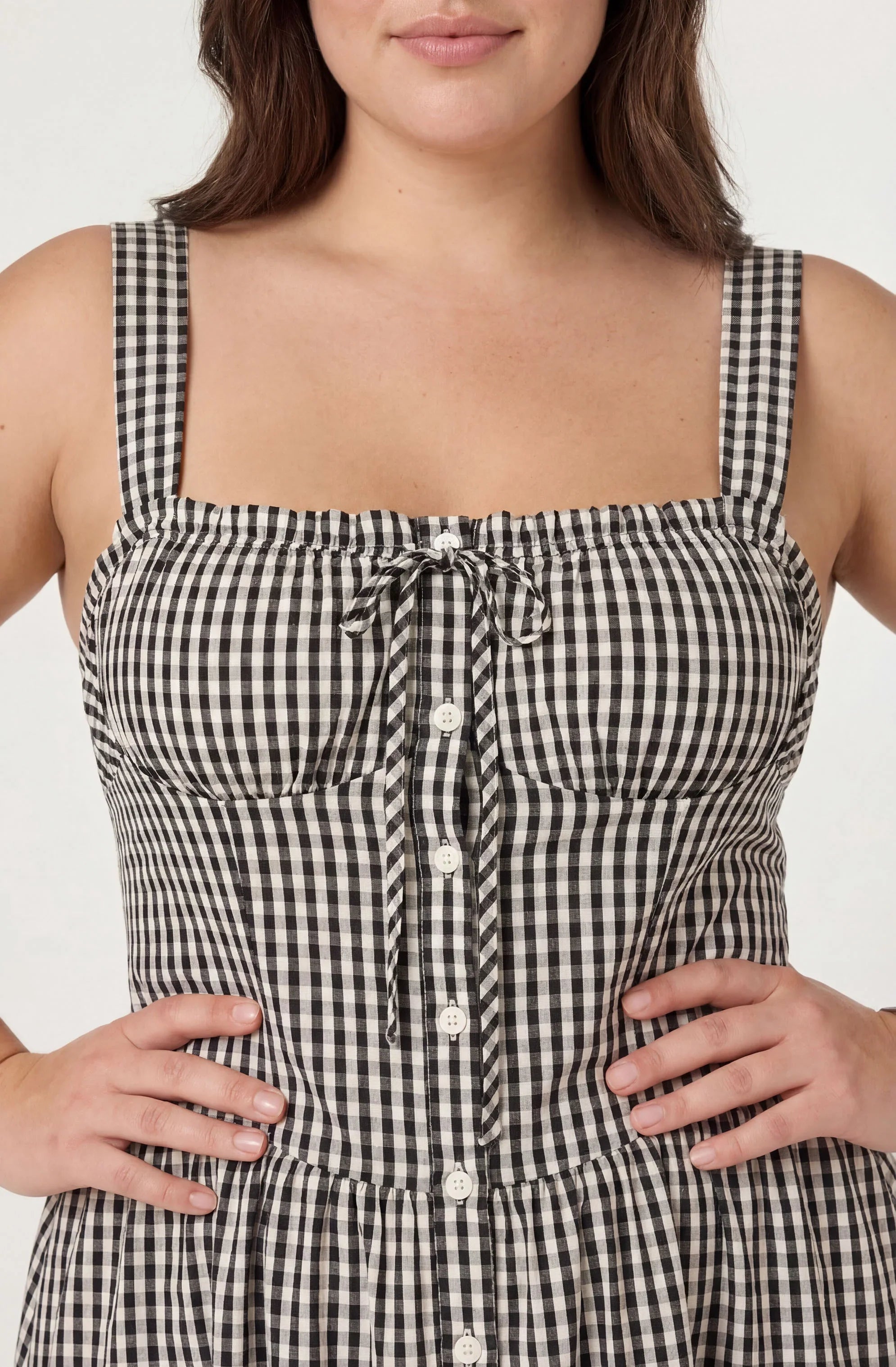 Inixyf Temperance Gingham Check Maxi Dress