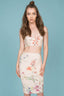 Lillianna Floral cutout Dress Beige
