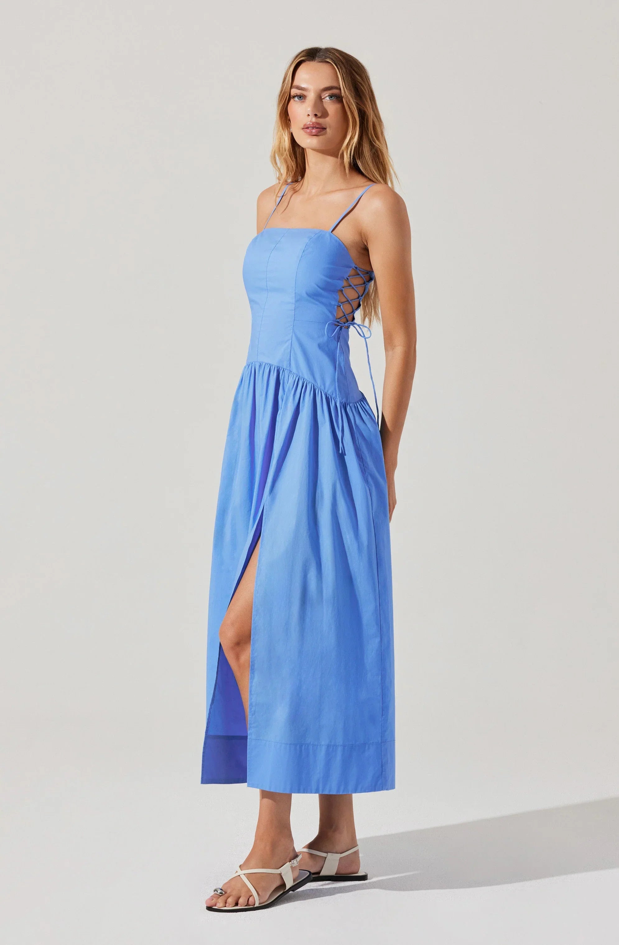 Lbruh Karah Drop Waist Cutout Midi Dress