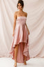 Belle Strapless High-Low Hem Dress Mocha