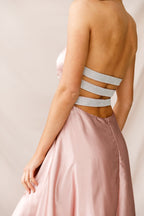 Belle Strapless High-Low Hem Dress Mocha