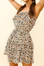 Raquel Strapless Layered Dress Leopard Print