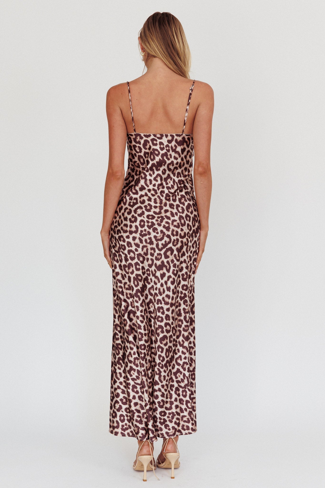 Well Versed Pleated Bust Maxi Dress Leopard Secondary image