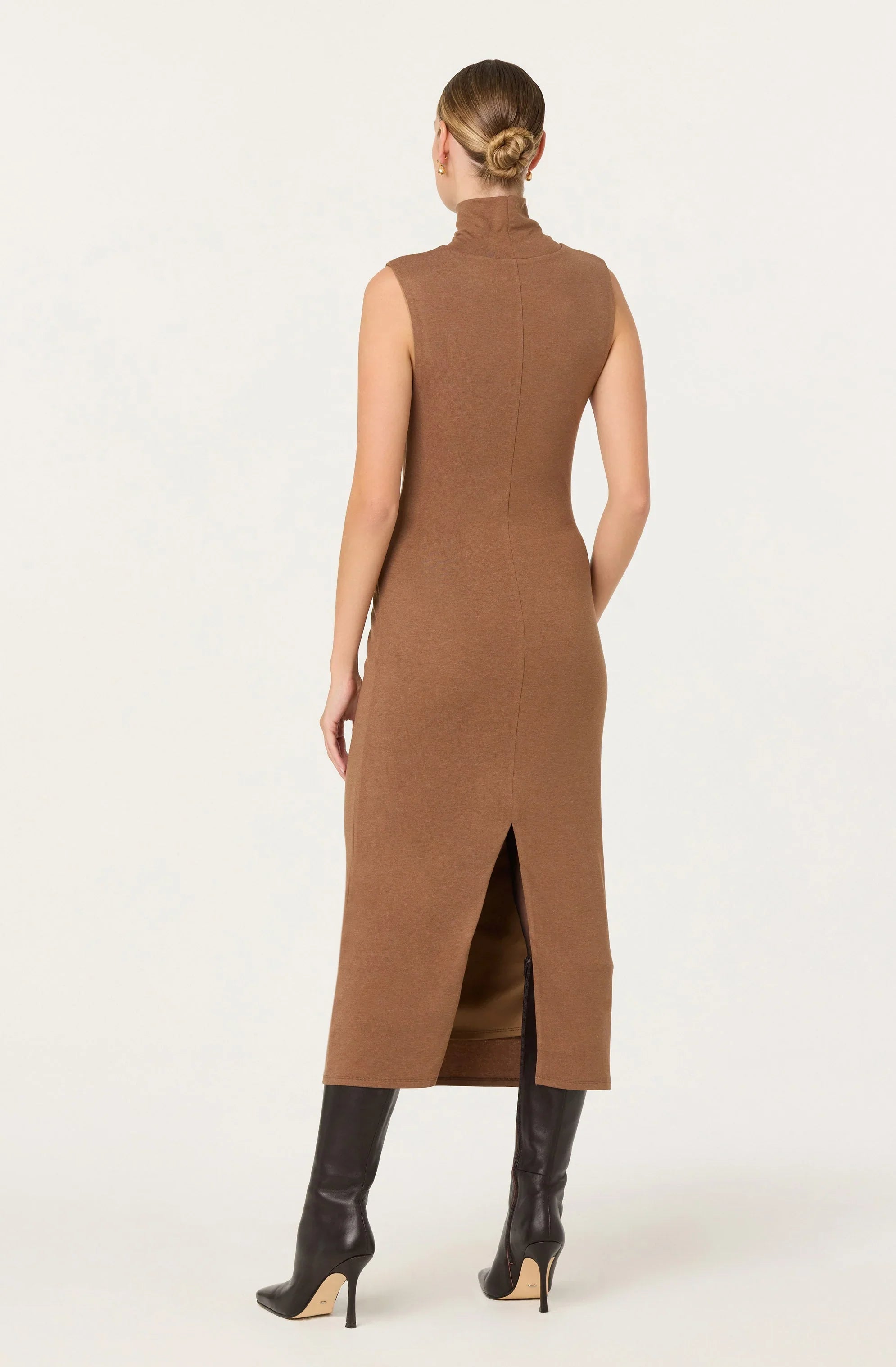 Lbruh Riana Turtleneck Twist Front Maxi Dress