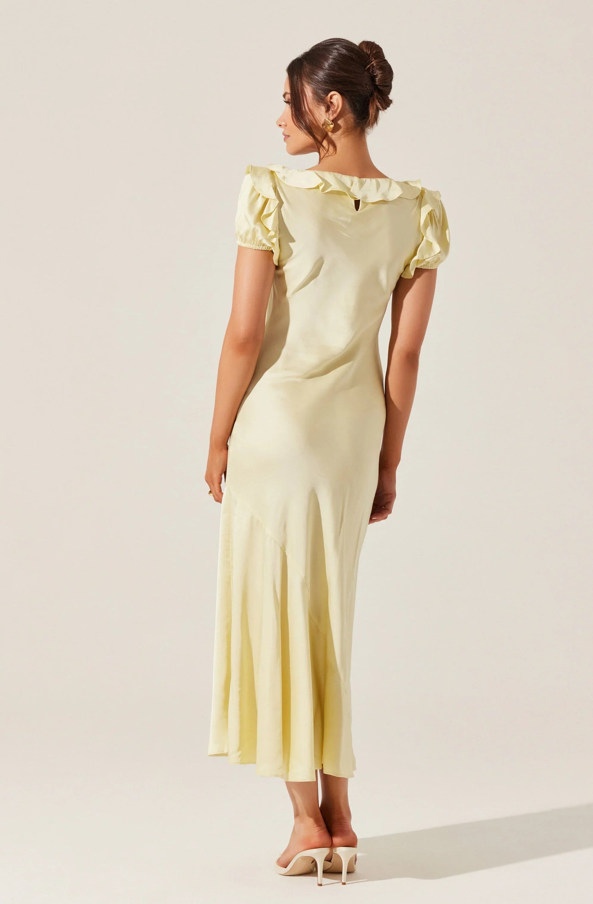 Lbruh Auden Satin Ruffle Midi dress