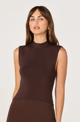 Lbruh High Neck Tie-Back Midi Dress