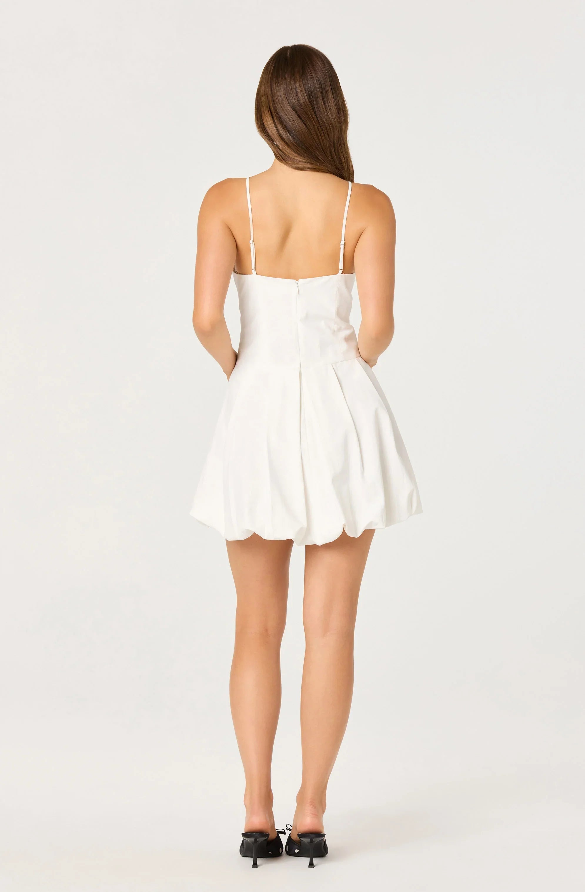 Inixyf Tionna Bow-Detail Apron Neck Bubble Mini Dress