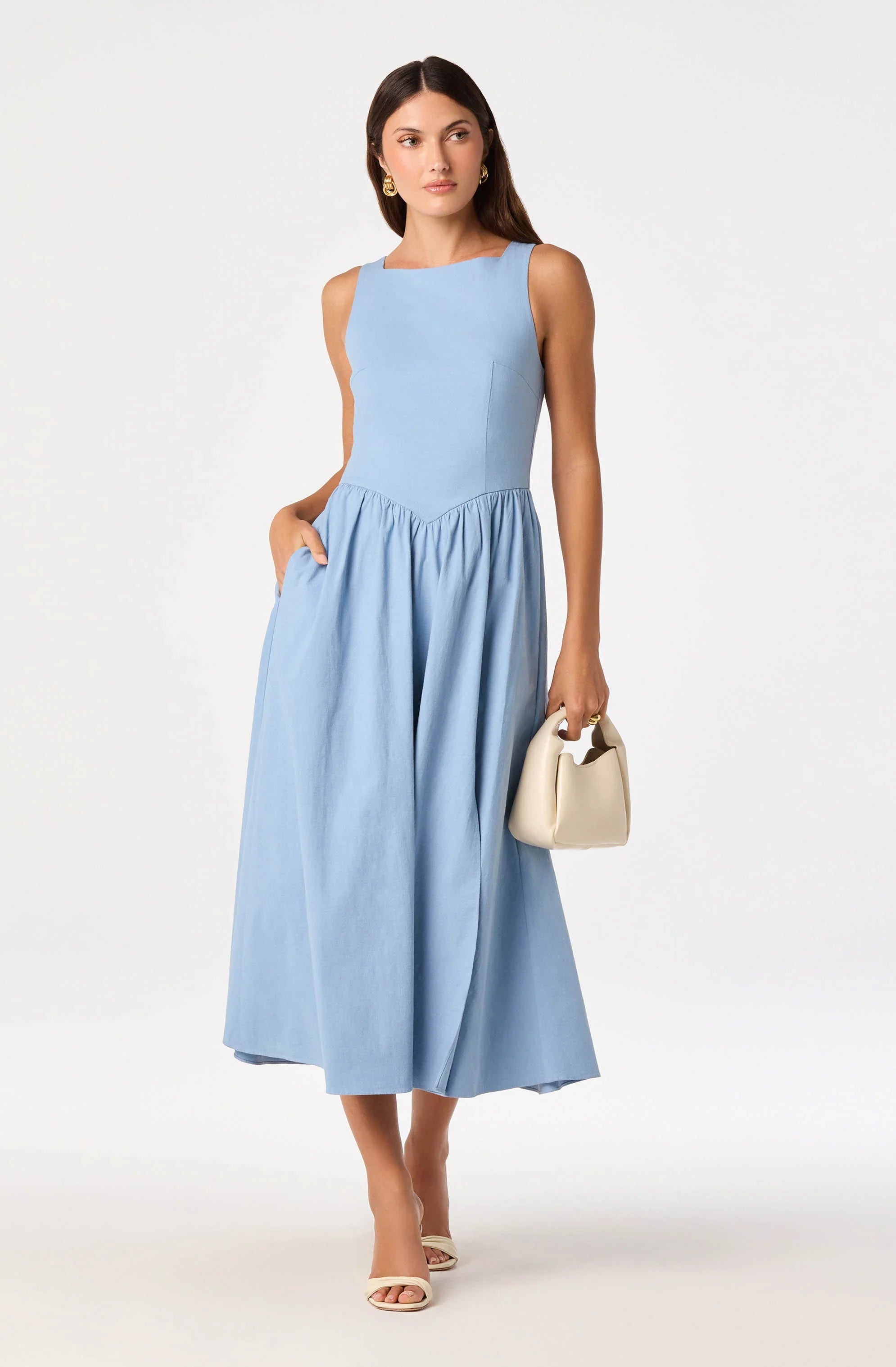 Lbruh Bow Back Apron Midi Dress