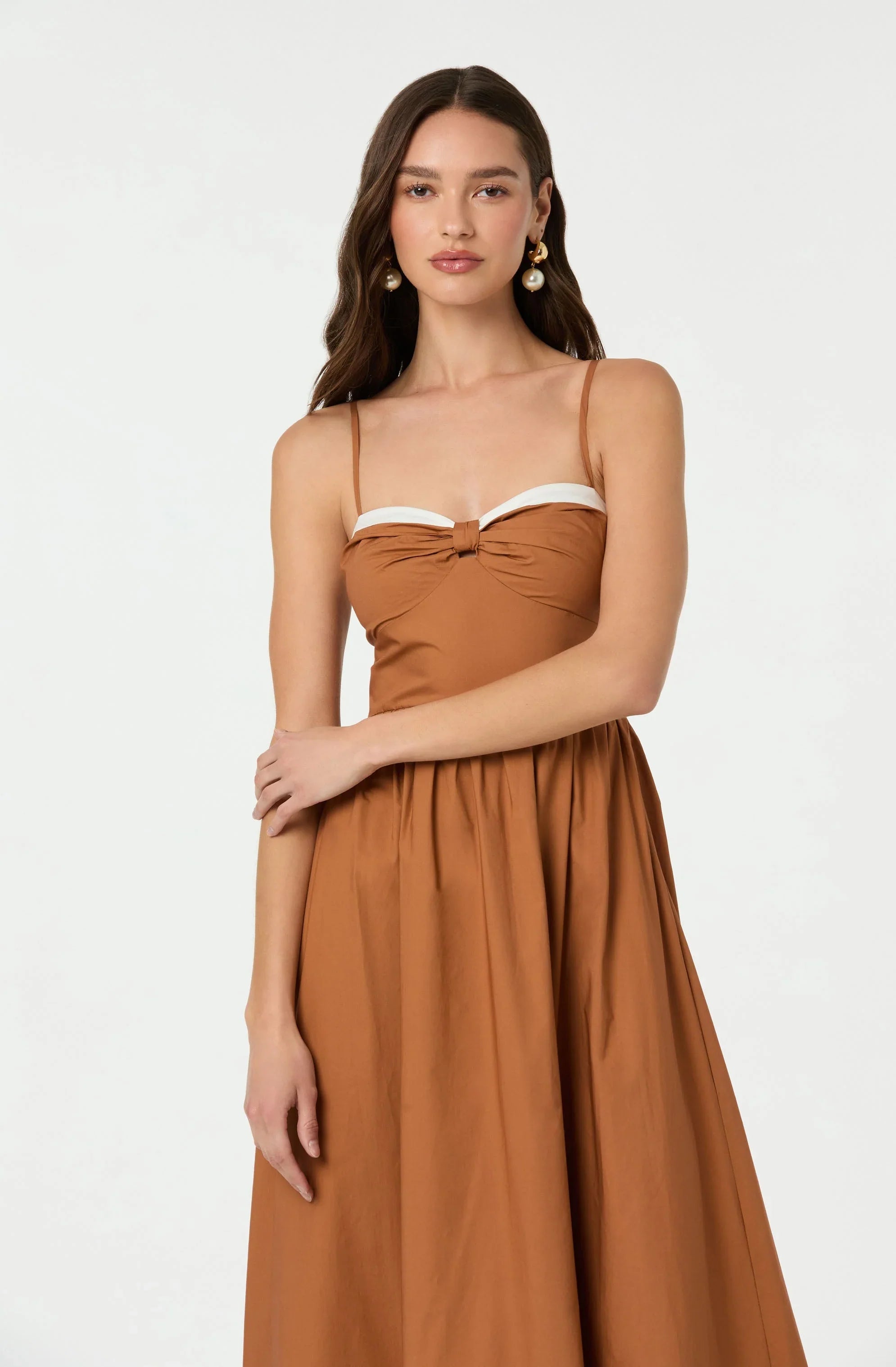 Lbruh Contrast Sweetheart Midi Dress