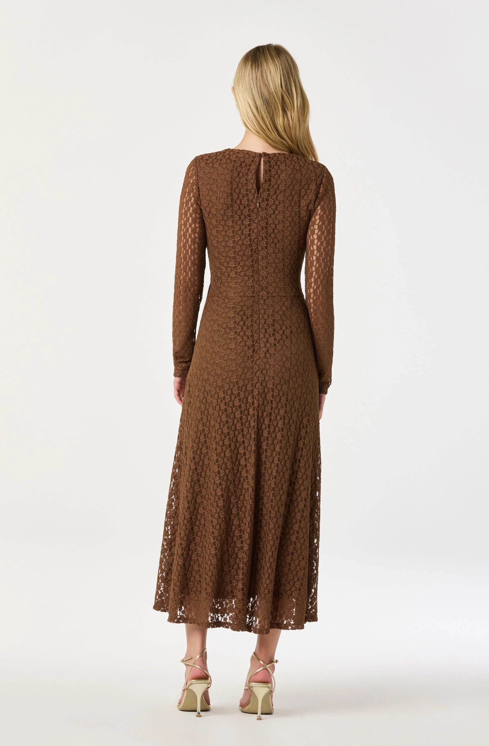 Lbruh Belted Lace Midi Dress