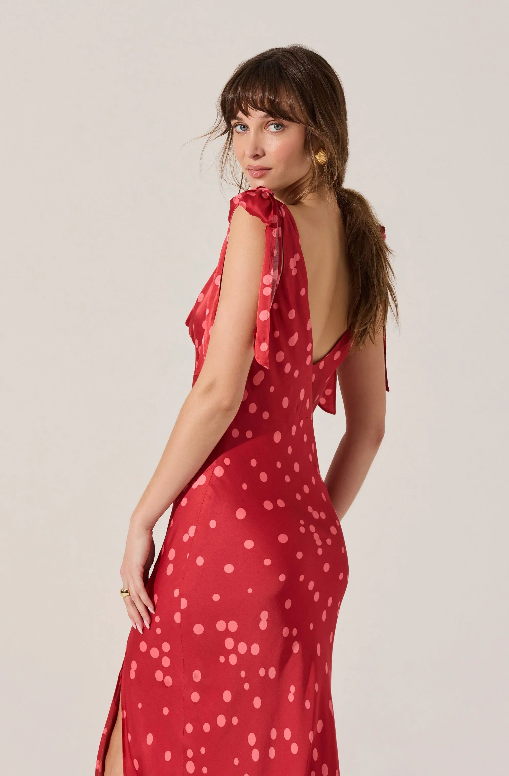 Lbruh Allexina Satin Cowl Neck Midi Dress