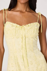Inixyf Kelley Eyelet Tie-Strap Mini Dress